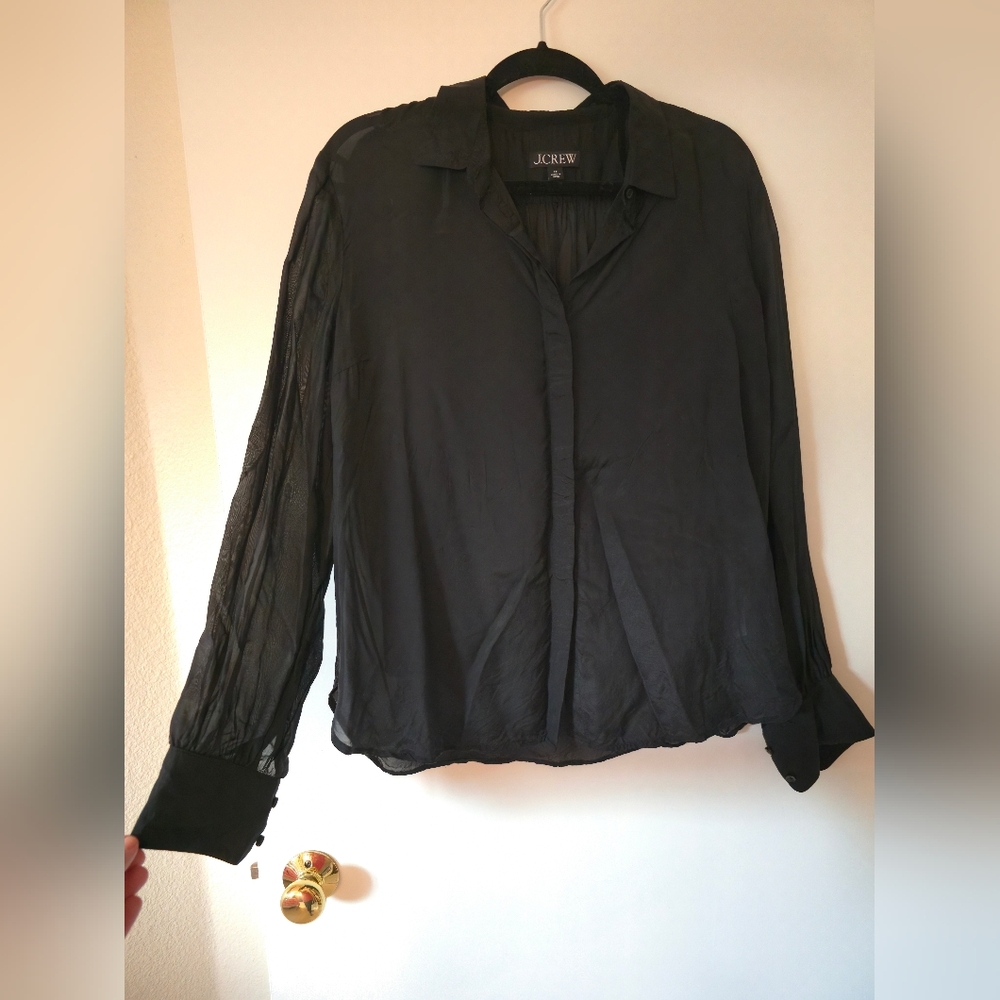 J.Crew Black Sheer Blouse
